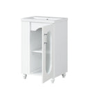 20' Bathroom Vanity with Sink, Bathroom Vanity Cabinet with Two-tier Shelf, Adjustable Shelf, Solid Wood and MDF, White(Old Sku:WF322518AAK)