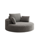 55''L Corduroy Chenille Foam Single Swivel Chair, Fluffy Modern Sleeper, 360 Degree Swivel Chair for Living Room, Bedroom, Lounge and Projection Room