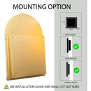 24x36 Inch Arched Recessed Medicine Cabinet, Metal Framed Bathroom Wall Cabinet with Mirror and Adjustable Shelves, Wall Mirror with Storage for Bathroom, Matte Gold