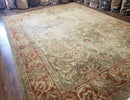 Vintage Indo Mahal Area Rug 9x12, Wool Hand-Knotted Laurel Green & Auburn Indian Carpet, 9 x 12 Floral Carpet, Living Room Rug