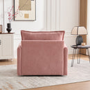 UNITED WE WIN Swivel Barrel Chair - Mid Century Modern Chair, Thick Padded Arm Chair with Solid Metal Base, Comfortable Single Sofa Chair, Swivel Accent Chair for Living Room Bedroom