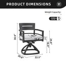 Outdoor Patio Swivel Rocker With Outdoor Grade Sunbrella Fabric Cushions (Set of 2) - Ember Black