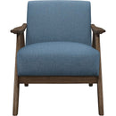 Blue Elle Accent Chair With Linen Upholstery Retro Style