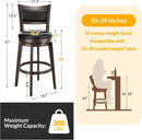 24 Inch Counter Height Swivel Bar Stools Black Set Of 2