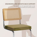 Rattan Dining Chairs Set Of 2 Green With Cane Back
