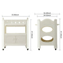 Eco-Friendly HDPE Baby Diaper Changing Table with Removable Safety Belt and Easy-Clean Surface, White, 33.86' x 24.02' x 41.34'