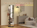 Full-length mirror, rubber wood + mirror, 68.8 x 19.6 inches (mirror width: 15.7 inches) large full-length mirror, easy to dress, organize and place in the bedroom/living room/office/cloakroom (black)