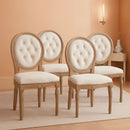 French Country Dining Chairs Oak Finish Button Back