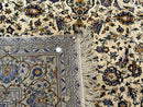 Rare Silk Persian Kashan Rug 4.6 x 7, Antique Fine 310 KPSI, Ivory
