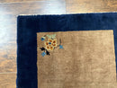 Chinese Rug 3x5, Antique Peking Art Deco Carpet, Simple Design