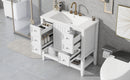 36' Bathroom Vanity with Sink Combo, One Cabinet and Three Drawers, Solid Wood and MDF Board, White (Old Sku:SY999505AAK)