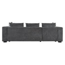 Modern L-Shaped Sectional Sofa with Storage in Gray Chenille, 93.7' Upholstered Couch