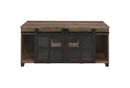 Nineel - Coffee Table - Obscure Glass, Rustic Oak & Black
