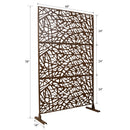 Outdoor & Indoor Metal Privacy Screen Freestanding Decorative Privacy Screen 76' H x 48' W, Privacy Fence Panels for Deck Balcony Patio Garden, Brown