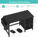 47 Inch Computer Desk With File Drawers For Small Space