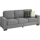 83.86'Snowfleece Fabric sofa,Modern Compressed Couch,3-Seater Sofa, Furniture for Living Room,Bedroom,office ,Gray