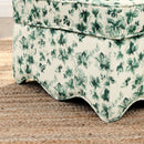 Elegant Flannel Single Dining Chair with Soft Seat Cushion and Backrest, Green, Wood Frame