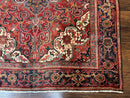 Persian Heriz Rug 6.6 x 9, Geometric Wool Persian Carpet