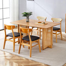 Table and chair set, ancient style solid wood dining table, imitation rattan table legs, beautiful simple solid wood dining chairation