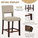 24.5 Inch Counter Height Bar Stools Set Of 4 With Back Upholstered Beige Linen For Kitchen Island