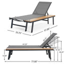 WATERLOO CHAISE LOUNGE WITH ATTACHED WOOD SIDE TABLE, 1PC, (62756.00BLK)