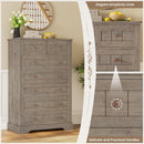 Black 51In Farmhouse Dresser Storage Organization Drawers
