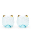 Aqua Bubble Stemless Wine Glass Set