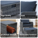 5 Pieces Wicker Patio Furniture Set Outdoor Patio Chairs with Ottomans Conversation Furniture with coffetable for Poolside Garden Balcony