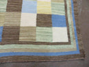 5' X 8' Hand-knotted Kilim Dhurrie Wool Cotton Rug Flat Weave Carpet Checkered Pattern Colorful Multicolor