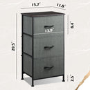 Dark Grey Dresser With 3 Drawers, Steel Frame, Wood Top