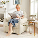 Beige Contemporary Accent Chair With Generous Storage