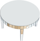 Dazzling Sliver Round Coffee Table with Starburst Mirror Mosaic Design, Glass Top for Living Room, Luxury Sofa Center Table, Modern Home Decor (31.5'' W * 31.5'' D * 18''H)