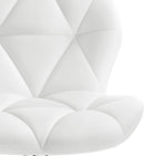 Pair Of White PU Leather Height Adjustable Bar Stools