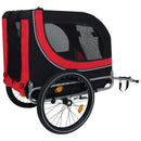 Large Folding Bike Trailer for Dogs – 120LB Capacity All-Terrain Pet Carrier, Durable Steel Frame for Cycling, Jogging, Camping & Outdoor Adventures, Black- Red