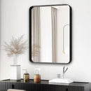 Black 40x30 Inch Metal Framed Rectangular Bathroom Mirror