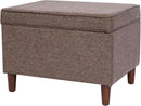 Chocolate Brown Contemporary Storage Ottoman With Lid