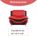 Two Tone Black And Red Leather Sofa Set For Living Room
