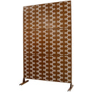 Outdoor & Indoor Privacy Screen Metal Privacy Screen 76' H×48' W, Freestanding Decorative Privacy Screen for Deck Balcony Patio, Privacy Fence Panels for Outside Lawn Garden PS112 BROWN HAMMERTONE