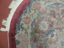 Oval Chinese Art Deco Rug 3x5 Vintage Wool Carpet