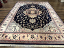 Karastan Rug 8x11 Navy Serapi, Kara Shah Rug, Navy Blue, Vintage Karastan Area Rug Wool Pile Karastan Rug