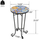 Patio Side Table,Colorful+Black