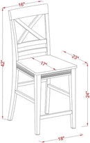 Quincy Counter Height Bar Stool Set Of 2 Buttermilk And Cherry