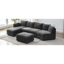 146.9" L-shaped Sofa Sectional Sofa Couch Pull-out Sofa Bed with a Movable Storage Ottoman, a Storage Chaise Lounge and Two USB Ports for Living Room, Grey