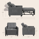 Dark Gray Sleeper Chair Bed Three In One Convertible Modern Linen Fabric Sofa