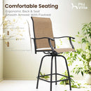 Swivel Outdoor Bar Stools Set of Four Durable Chairs