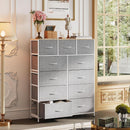 Tall Fabric Dresser Storage Tower With 11 Deep Drawers