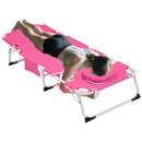 3-in-1 Heavy Duty Tanning Chair with Face Hole Adjustable 5-Position Folding Chaise Lounge Chairs for Outside Portable Lay Flat Beach Lounge Chair for Outdoor Sunbathing Patio Pool Lawn Camping Deck P