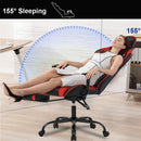 Ergonomic Gaming Chair With Footrest And Lumbar Support Red
