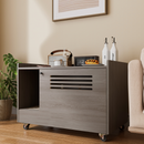 Gray Cat Litter Box Enclosure,Hidden Litter Box Furniture with top side fence,Wooden Pet House Side End Table, Storage Cabinet Bench for Living Room,,Bedroom, Fit Most of Litter Box
