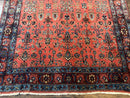 Antique Persian Tribal Rug 5 x 6.6, Tomato Red, Hamadan Angelas Rug